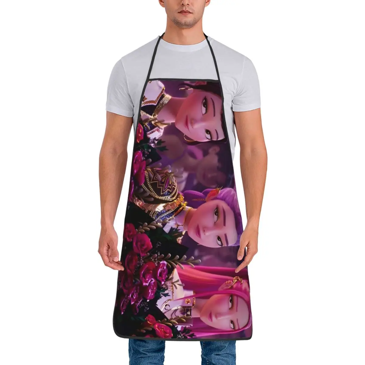 

Фартук Kpop Demon Hunter, бытовые кухонные аксессуары для взрослых, фартуки для барбекю на заказ без кармана