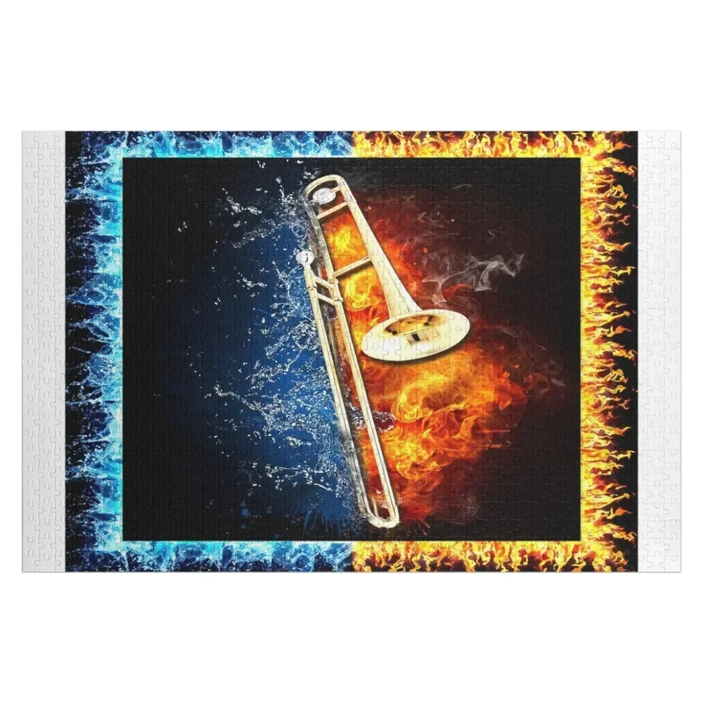 

Trombone water and fire Jigsaw Puzzle Custom With Photo Wooden Jigsaws For Adults With Photo Personalize Puzzle