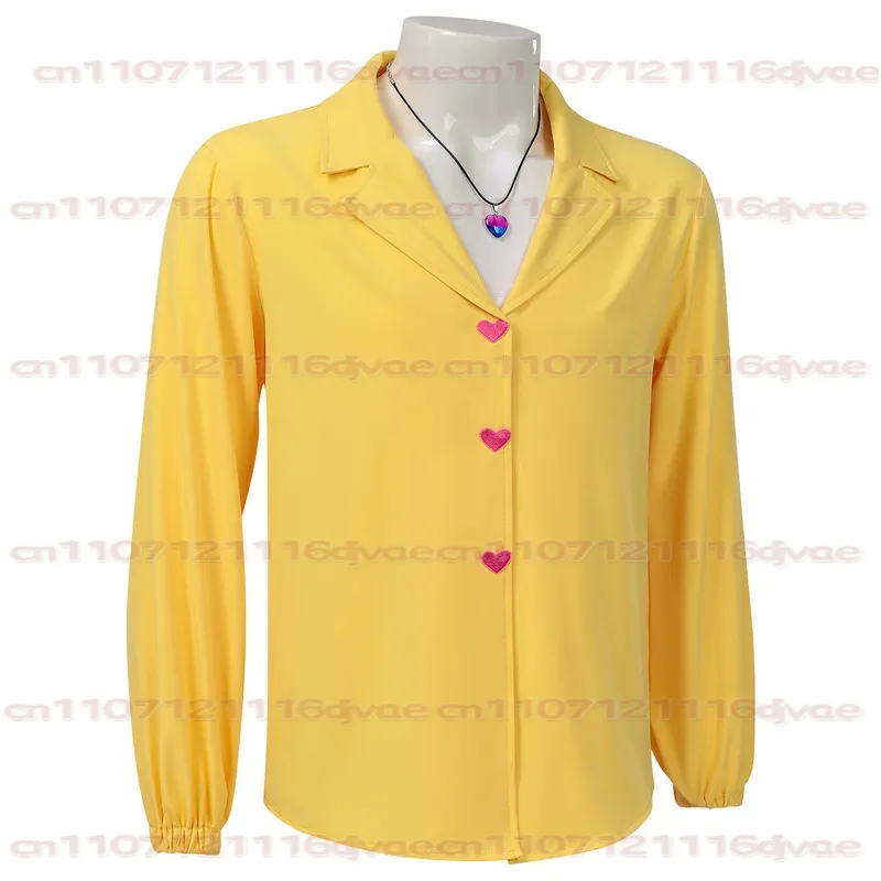 Niños película k-pop Saja niños Romance Cosplay disfraz camisa amarilla fiesta de Halloween cuello en V camisa de manga larga para niños