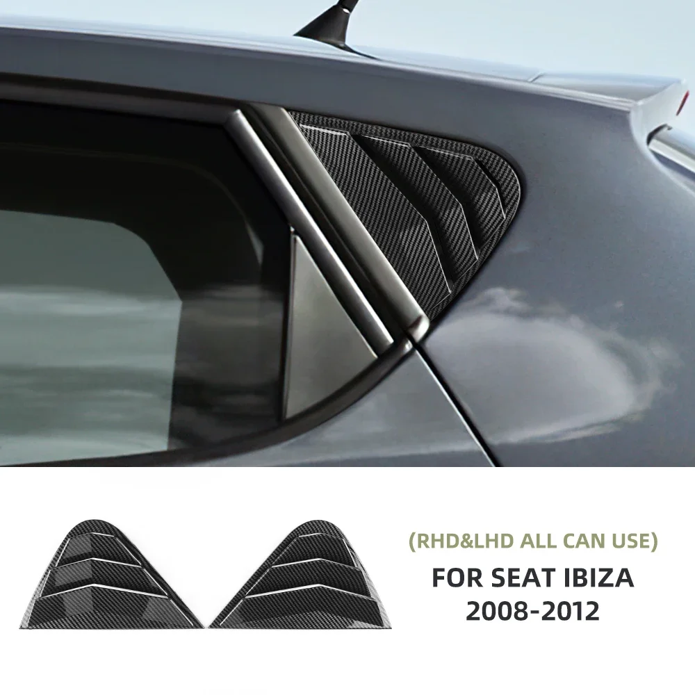 

Для Seat Ibiza 6J 2008-2012: Накладка на заднее боковое окно (жалюзи/дефлектор) из ABS-пластика под карбон