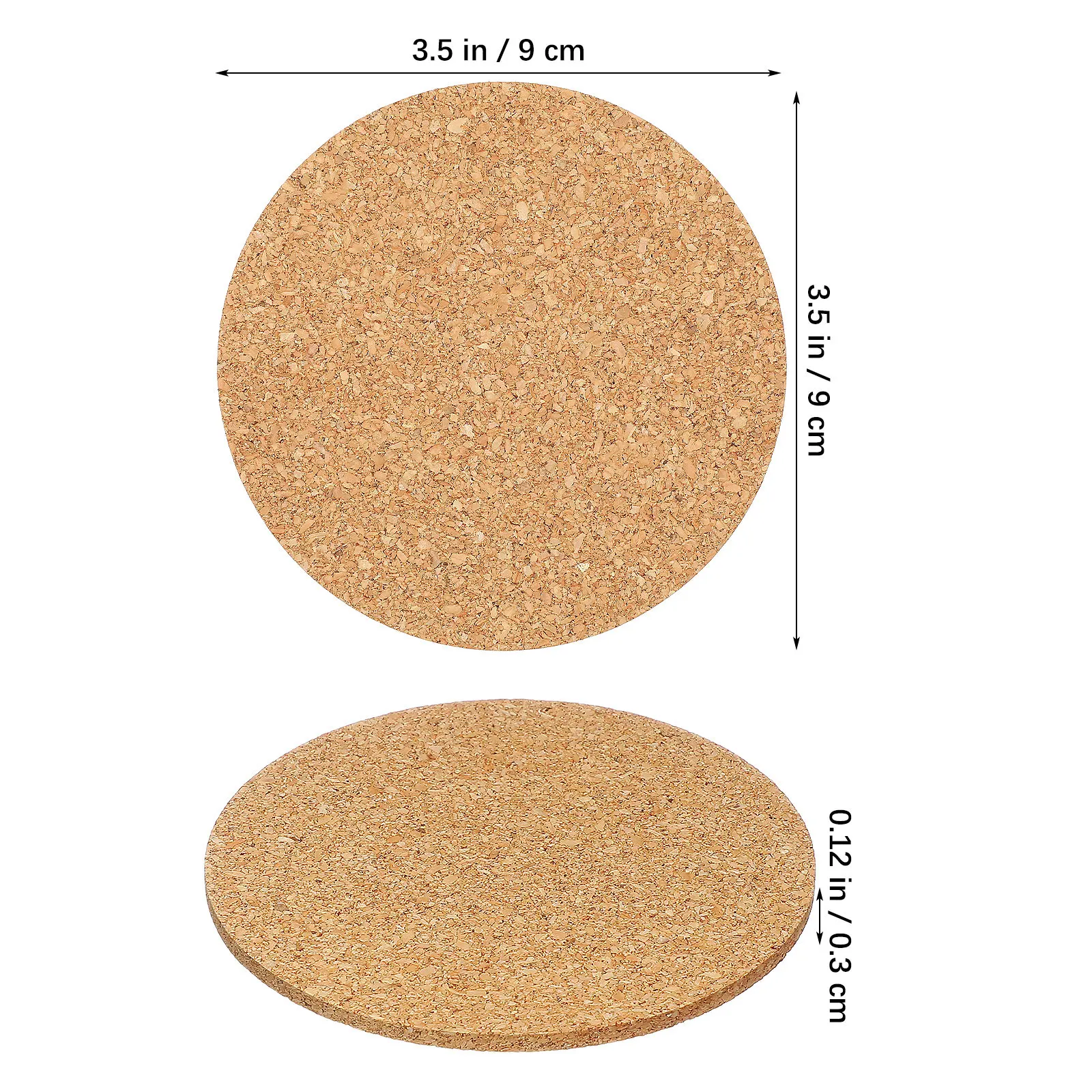 100Pcs Round Cork Coasters Non-Slip Heat Insulating Cup Coasters for Drinks Coffee Table Home Decor Stylish Minimalist Cork