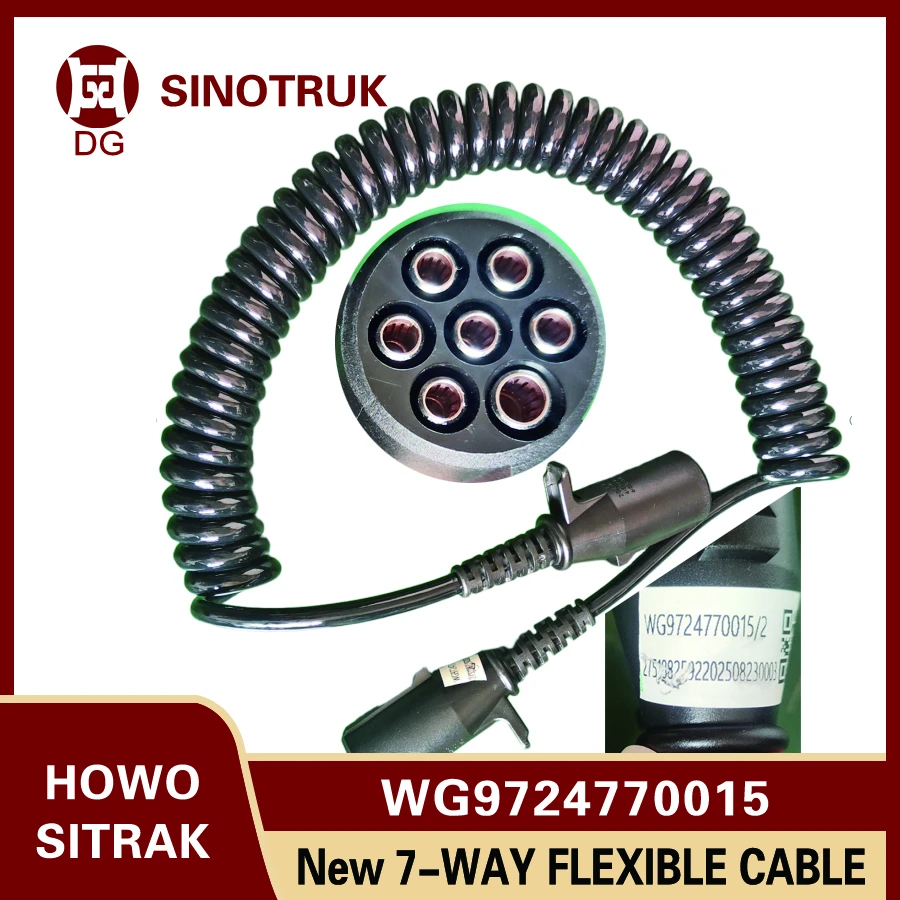 

Genuine Sinotruk HOWO Sitrak Spare Parts New 7-WAY FLEXIBLE CABLE WG9724770015
