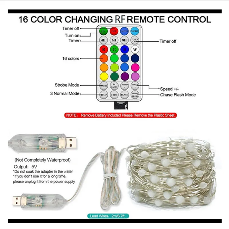 LED USB Fairy Copper String Lights With Remote Controller Twinkle Star Christmas Party Wedding Home Garden Wall Decorations