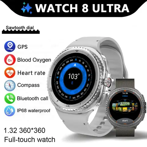Original DT WATCH 8 Ultra Smart Watch 46mm Men GPS Tracking NFC Play video Smart Watch Health Tracker BT Call Smart Watch 2025