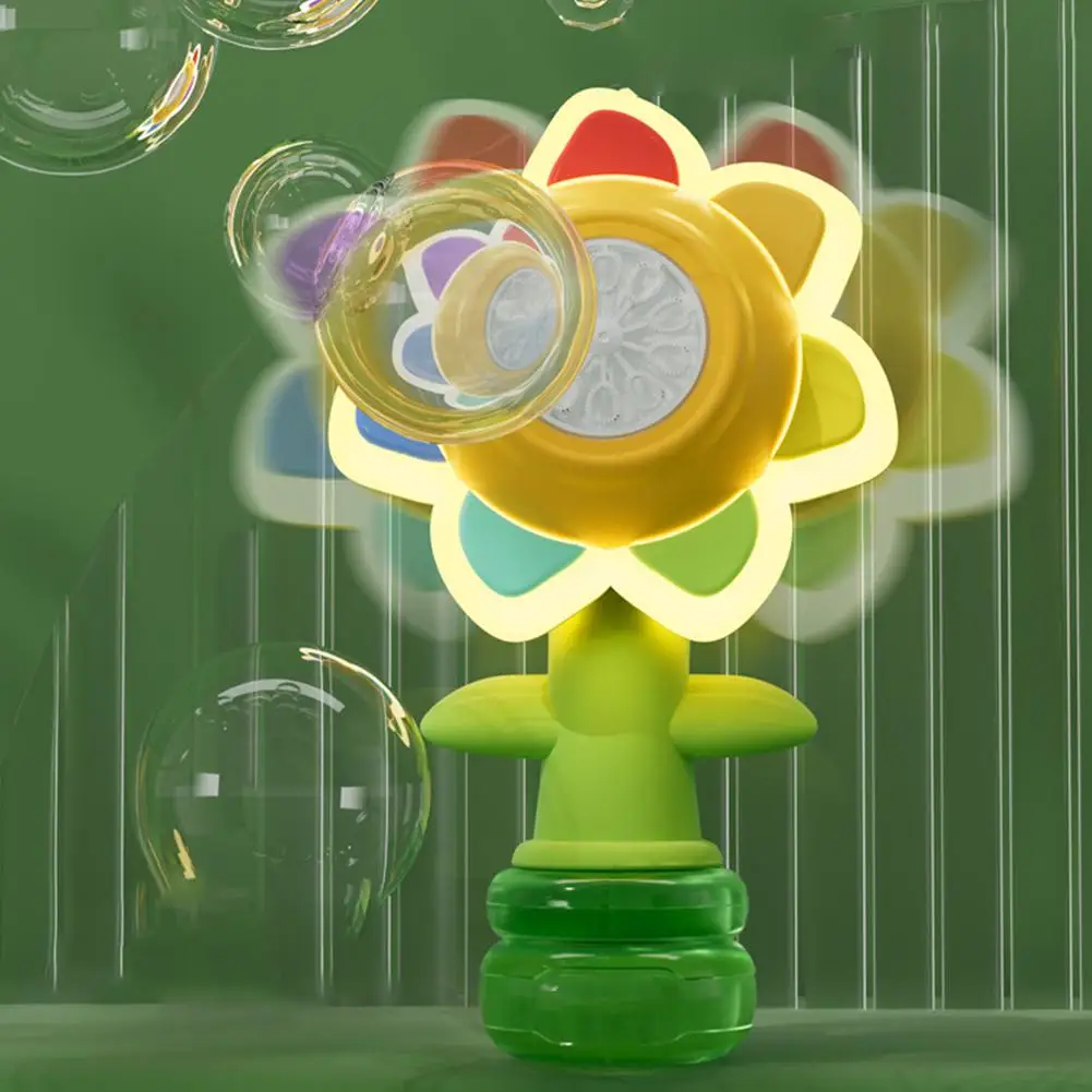 Zonnebloem Voor Kinderen Automatische Bubble Blower Gloeiende Bubble Maker Voor Jongens Meisjes Volwassenen Feestartikelen Draagbaar