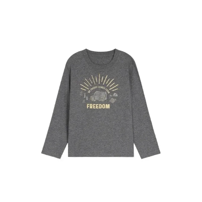 

OUYANG & IVAN футболка с длинными рукавами для мальчиков и девочек, осень-зима 2023, новая детская повседневная майка BP, топ из чистого хлопка