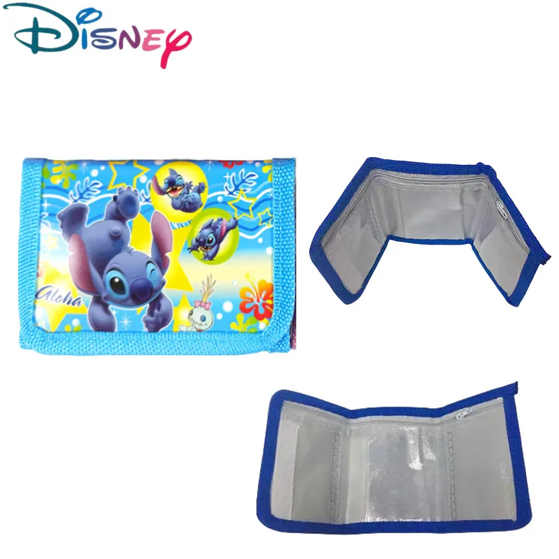 Cartera de Anime Radom one Disney Stitch para niños, monedero corto Kawaii de Mickey Mouse, monedero de dibujos animados, regalos de fiesta de navidad