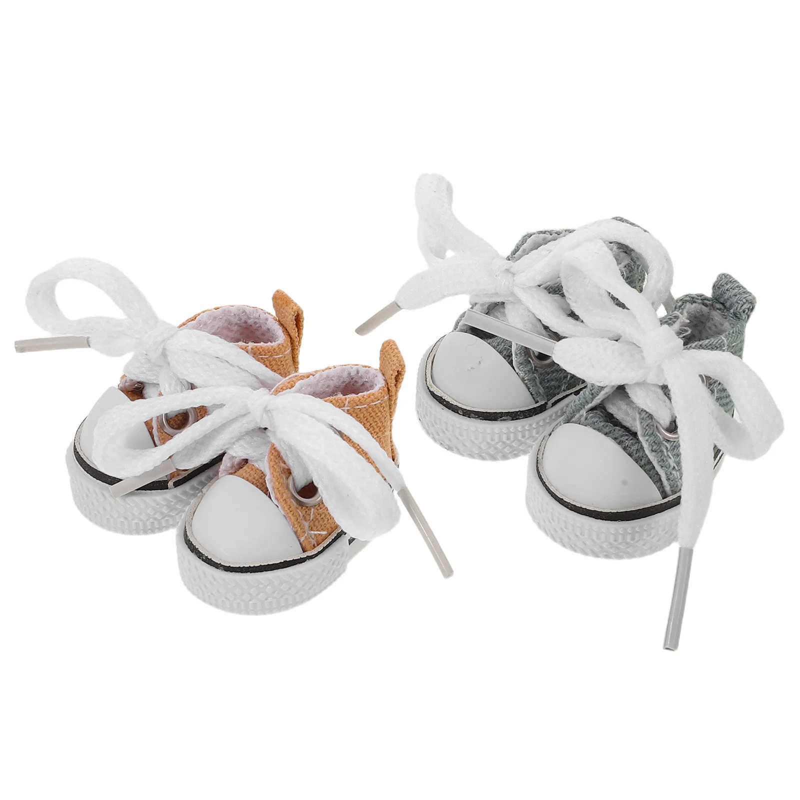 

2Pairs Mini Canvas Sneakers 17cm Easy Wear Dress-Up Footwear Replacement for Dollhouse Pretend Play Wardrobe Accessories