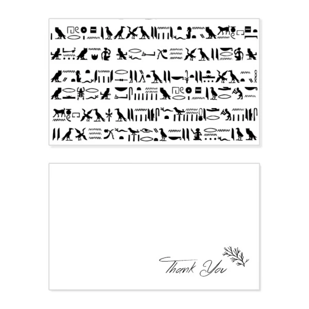 

Egypt Totem Hieroglyphs Fresco Repeat Thank You Card Birthday Paper Greeting Wedding Appreciation