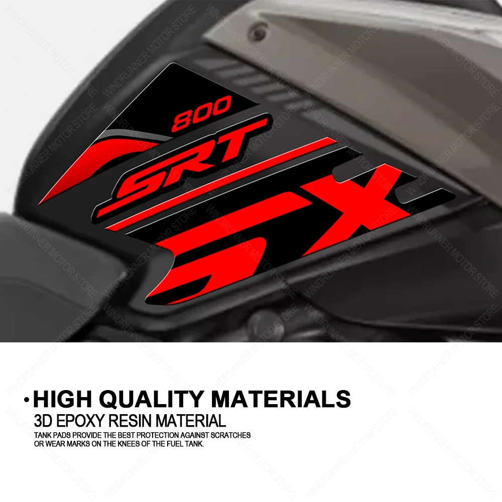 Motorcycle Accessories Anti Scratch Protective Tank Pad Stickers Kit 3D Resin Protective Sticker For QJ Motor SRT 800 SX