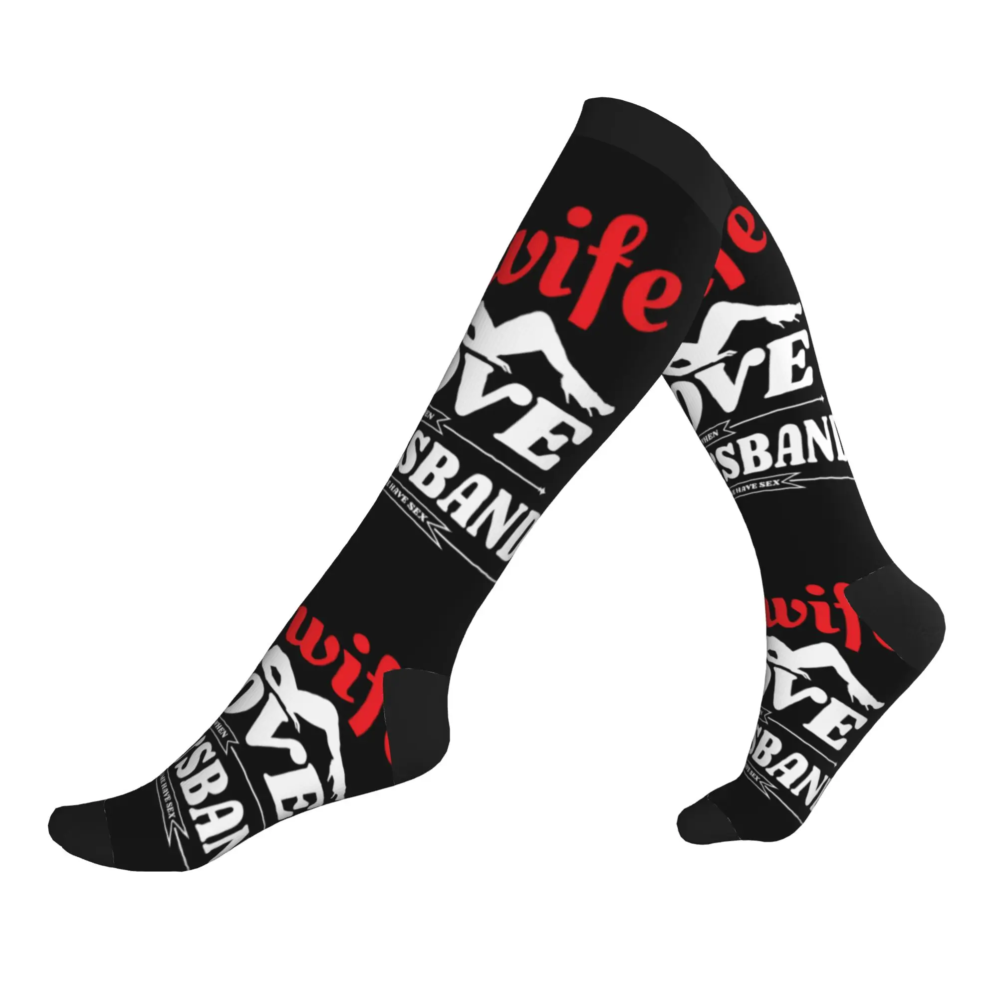 Hotwife I love My Husband Dress Socks Men's Women's Warm Funny Novelty  Sports Compression Socks