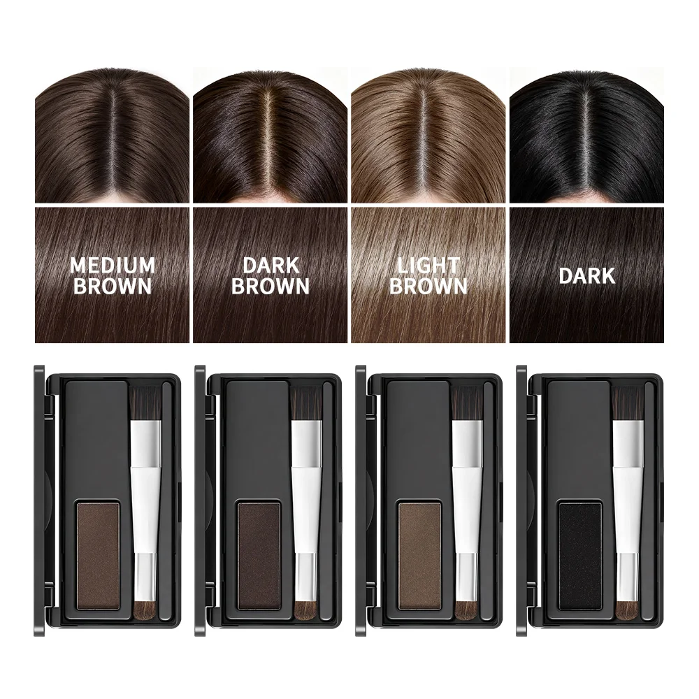 Hair Dye Palette with Brush Instant Grey Coverage and Highlight Touch-Up Black Brown Long Lasting Waterproof Covered White Hairs