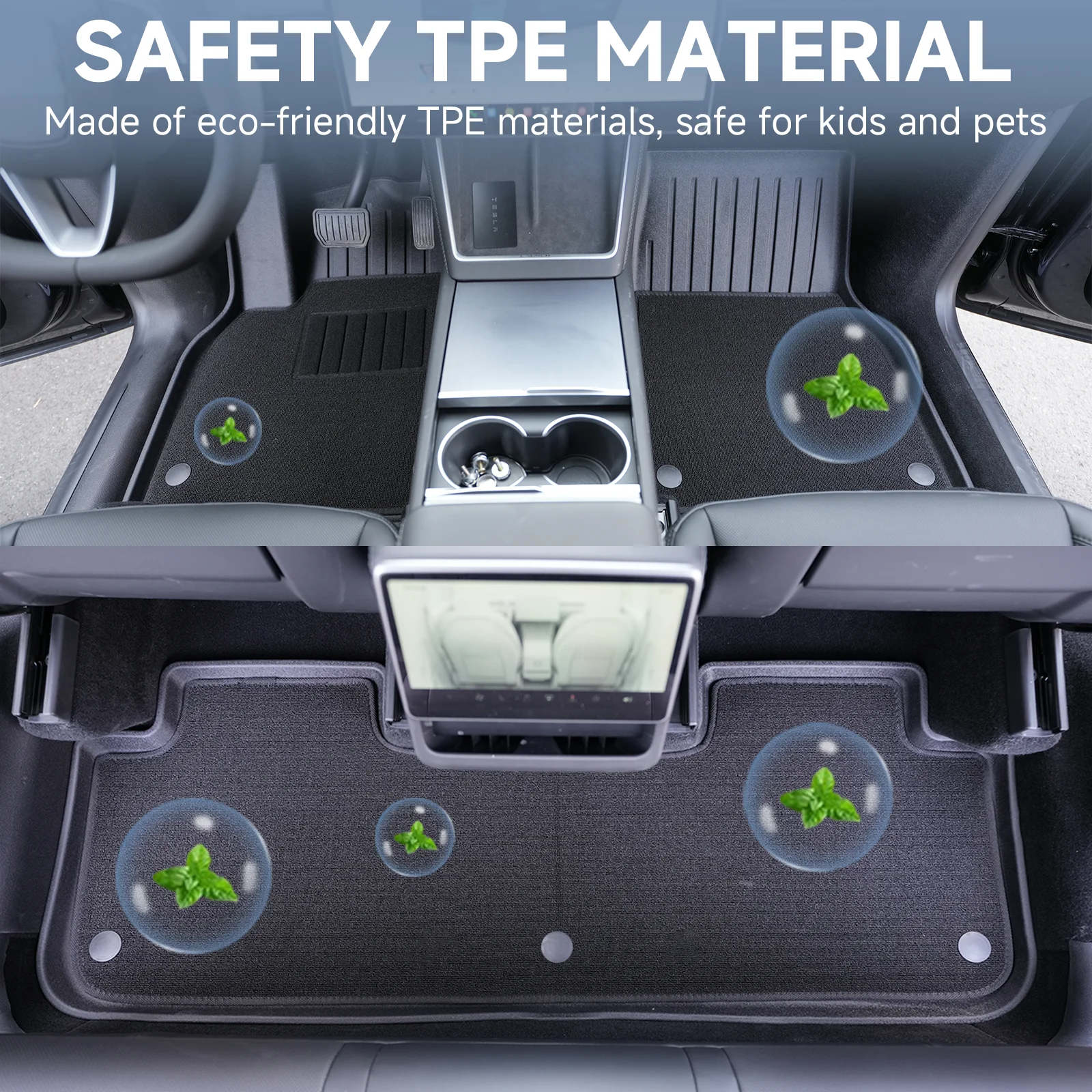 ل تسلا نموذج Y العرعر 2025-2026 اكسسوارات TPE الحصير البضائع بطانة مقاوم للماء فرش داخلي للسيارات والشاحنات ل تسلا نموذج جديد Y العرعر