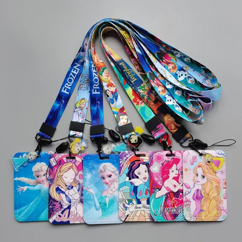 Disney Princesses Pattern , Card Holder Work , Student ID Badge with Lanyard, ID Badge & Transit Card Holders