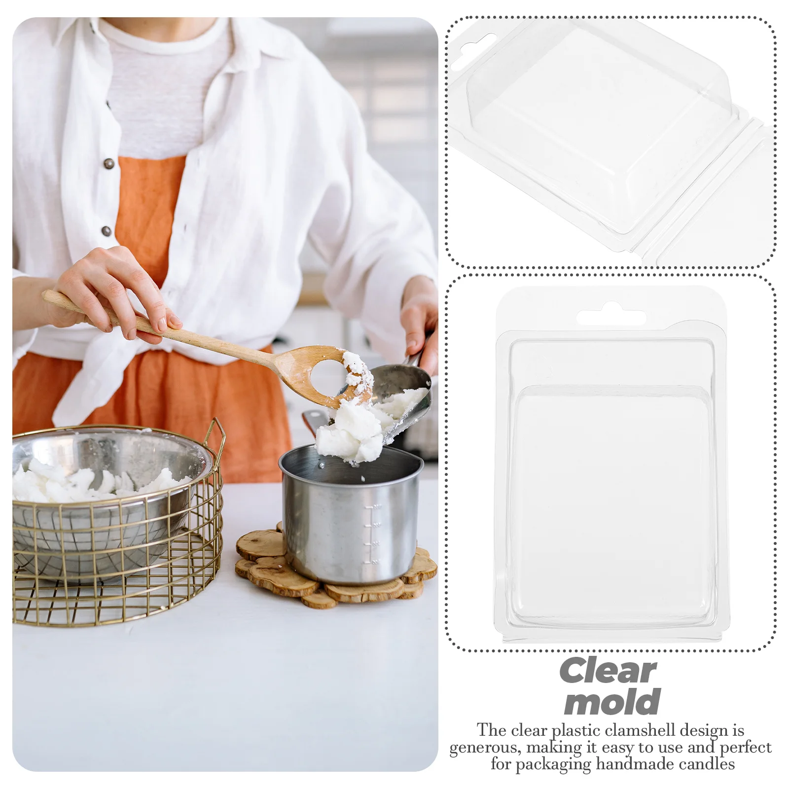 

20 Pcs Mold Wax Melting Chocolate Molds Empty Transparent Packaging Boxes Accessory Container DIY Sealing Strips