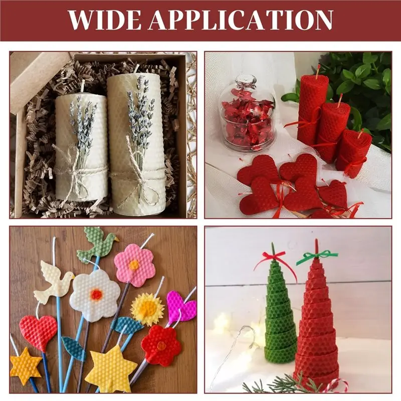 J1UL1N For Candle Making Kit Includes 24Pcs 8 X 8 Inch Beeswax Sheets In 12 Bright Colors For Adults