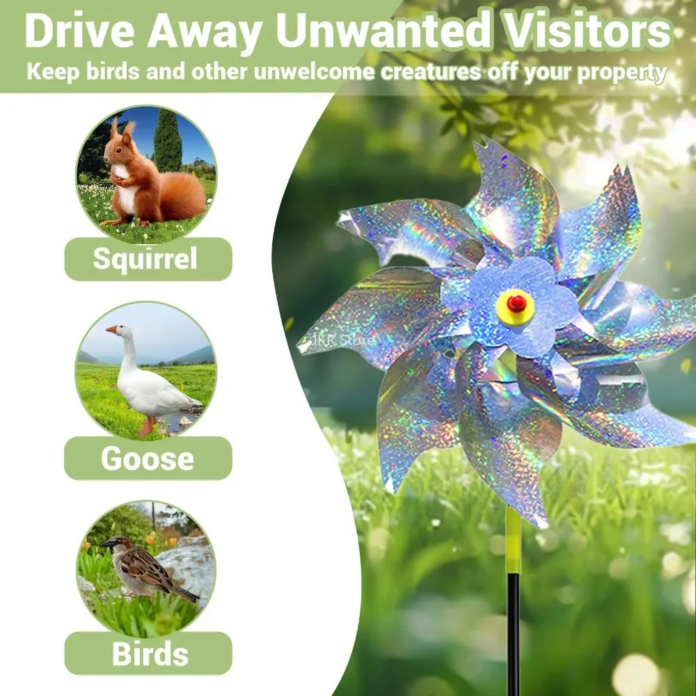 Garden Wind Spinner Decorative Stake Outdoor Metal Yard Art Ornament for Lawn Patio Pathway Flower Bed Decor Accessory Supplies