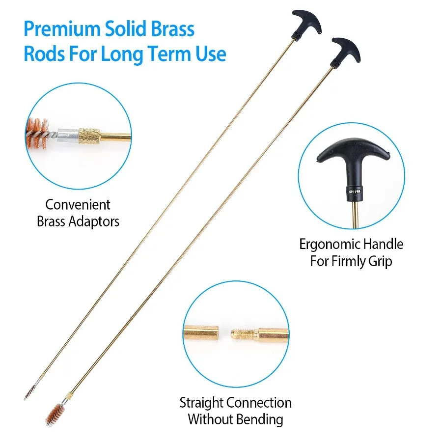 Kit de limpieza de pistola universal, cepillos de limpieza de pistola, fregonas, protector de manguito