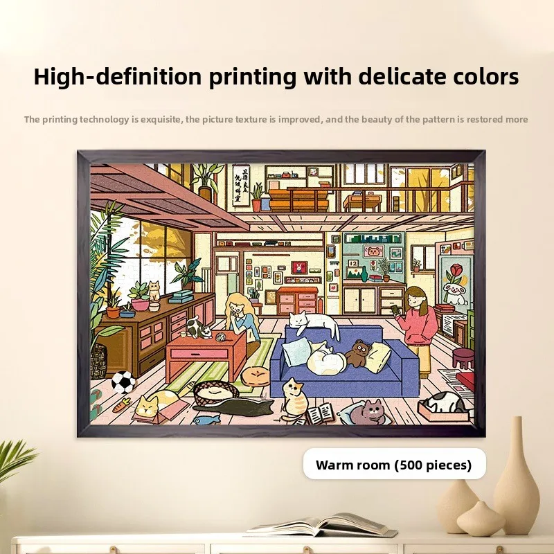 Entrenamiento de concentración para adultos, alivio del estado de ánimo, experiencia inmersiva, alta dificultad de 500 piezas, corte de precisión, rompecabezas creativo