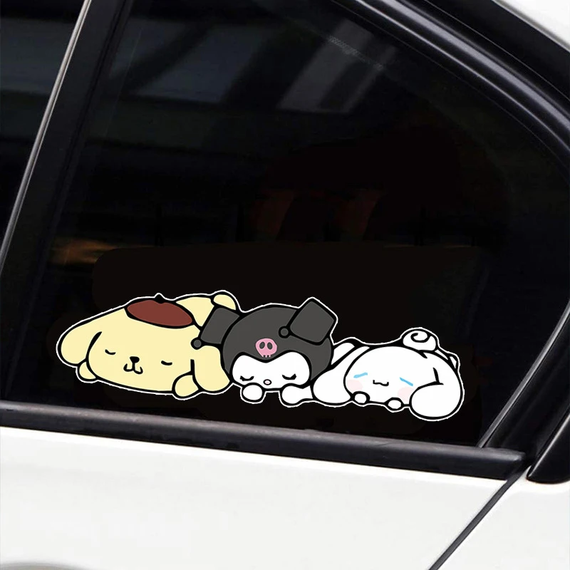 Sanrio Kawaii Stickers Cinnamoroll Kuromi Car Body Window Decoration Stickers For Truck Automobile Motorbike Bike Vehicles