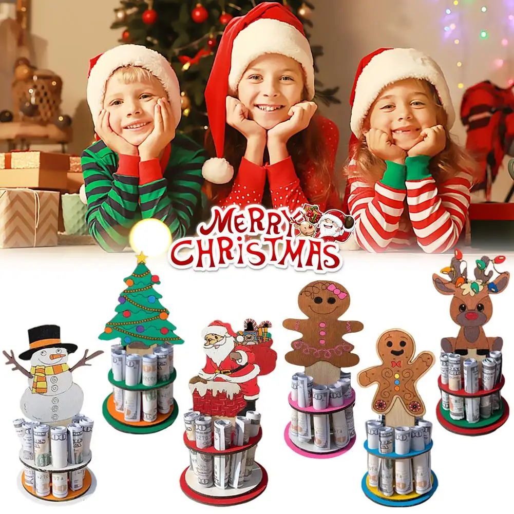 Christmas Unique Money Holder For Cash Gifts Wooden Money Christmastree Decor Christmas Gingerbread Man Christmas Wallet X6d5