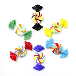6pcs Rainbow Colored Lovely Murano Glass Sweets Candy Craft Ornaments Home Desktop Decor Party Birthday Wedding Christmas Gifts