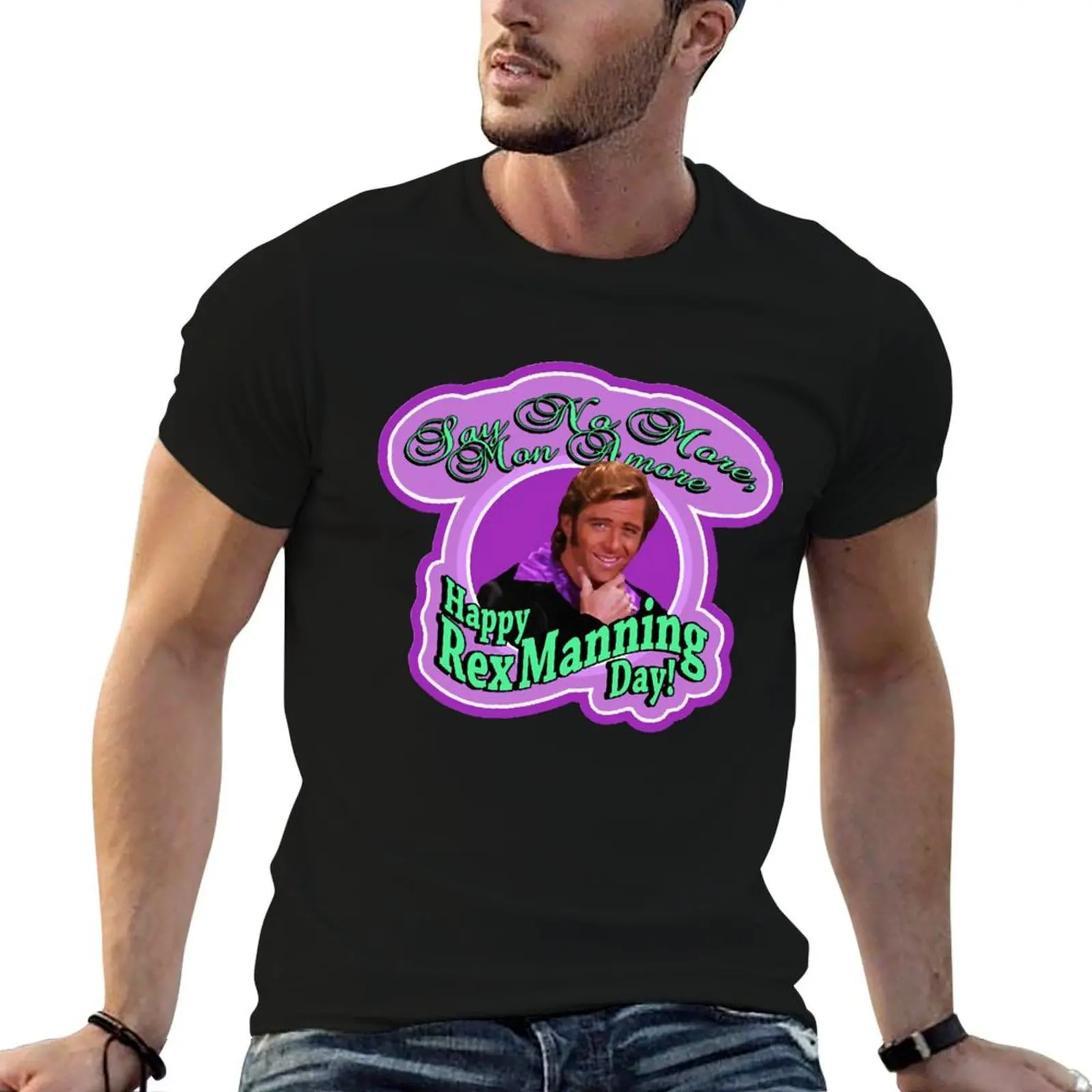Vintage Rex Manning Day Awesome For Music Fan T-Shirt Minimalist Casual Short Sleeve Top