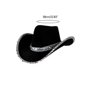 Extravaganter Cowboyhut für Erwachsene, Performance -Hut, Accessoire für Männer, Wild Western, Rodeo, Texaner, Texaner, Lady 10 Hauptverkauf Chapeu Herren Rodeo - №5