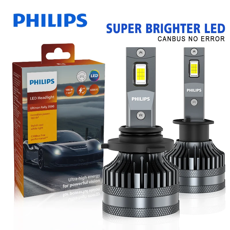 philips-led-15000lm-ultinon-rally-3590-h4-h7-h8-h11-hb3-hb4-h19-hir2-h1-car-headlight-6500k-max-power-180w-auto-lamps-fog-lights