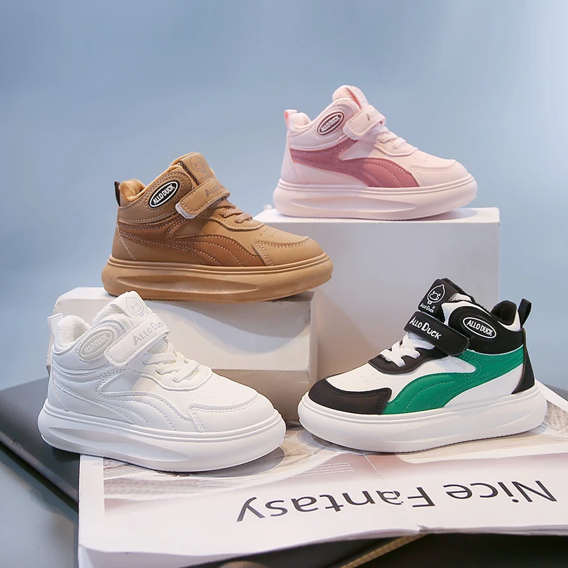 

2025 детские кроссовки, новые осенне-зимние теплые туфли из двух хлопка, туфли с мягкой подкладкой для мальчиков и девочек, повседневная обувь с мягкой подошвой