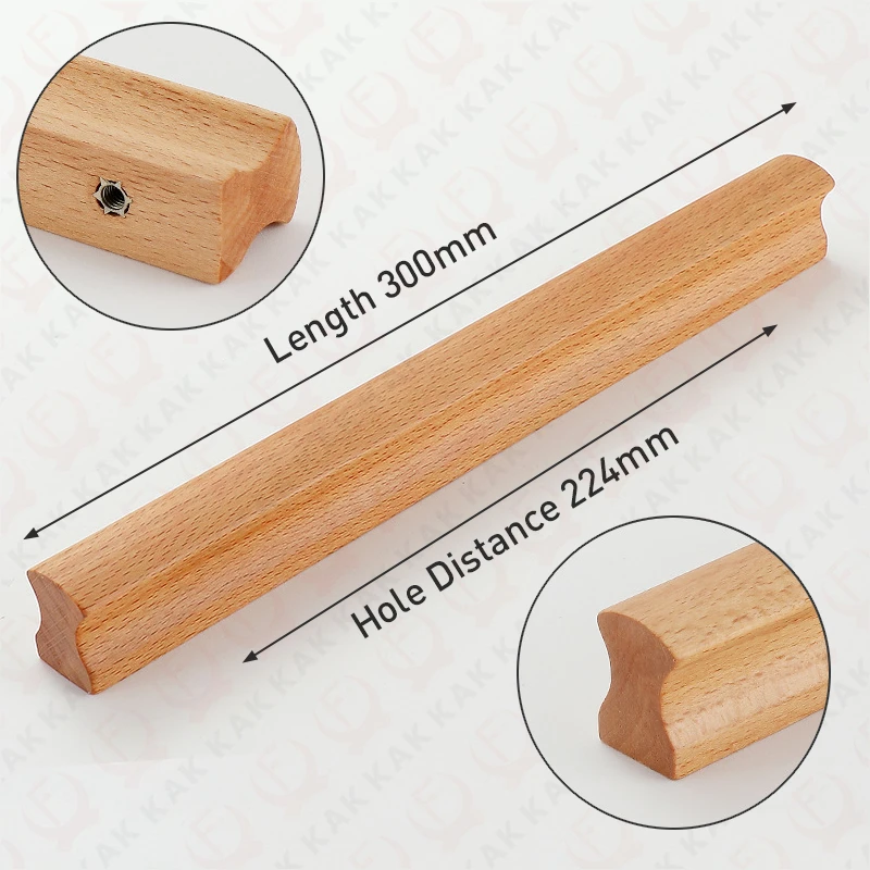 KAK Möbelgriffe aus Holz, 1200 mm lange Griffe für Schränke und Schubladen, Kommodenknöpfe, Schuhschrankgriffe, Küchentürbeschläge