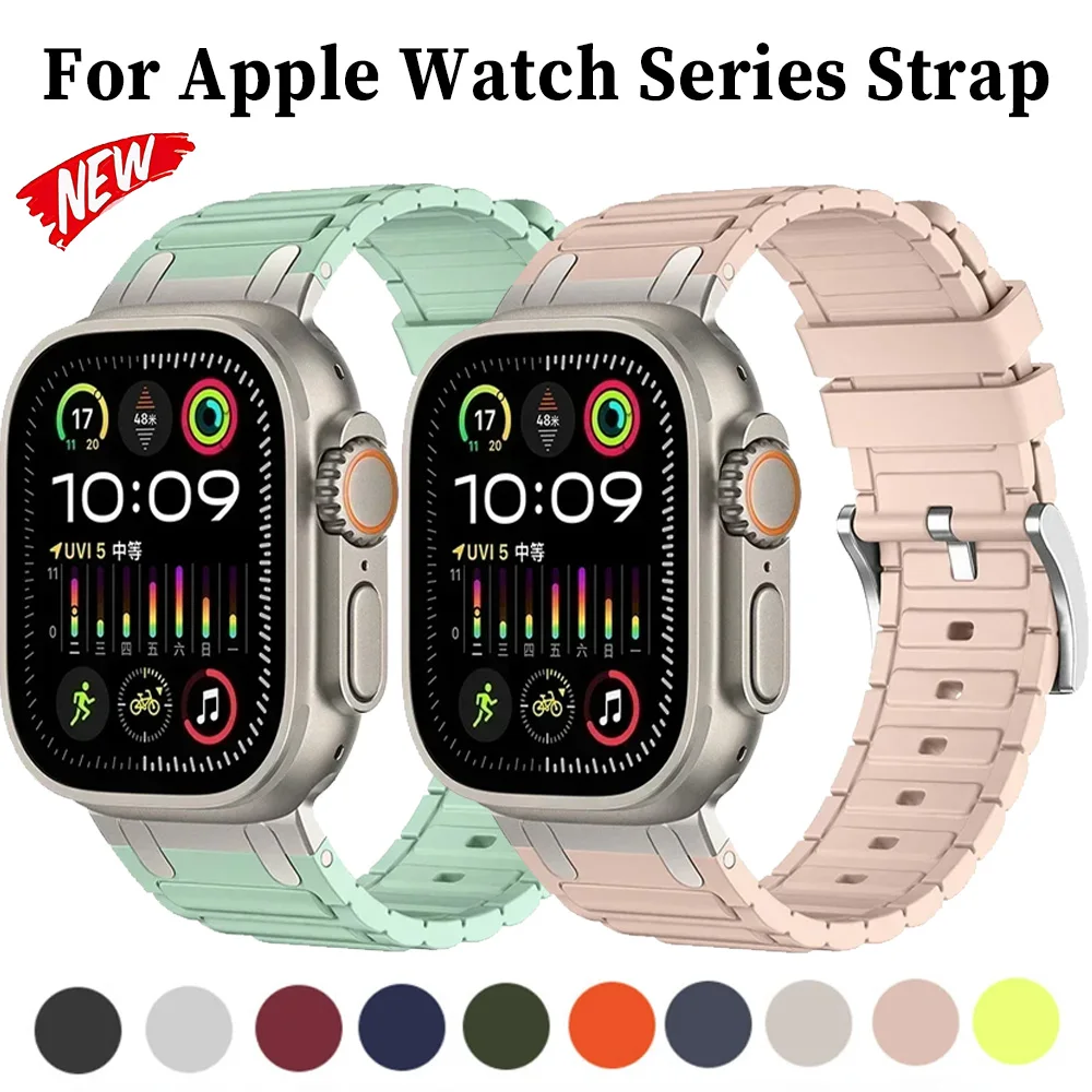 Silikonband für Apple Watch 49 mm 46 mm 45 mm 44 mm 42 mm 41 mm 40 mm Serie Ersatzarmband iWatch Ultra 10 9 8 7 6 5 4 SE Armband