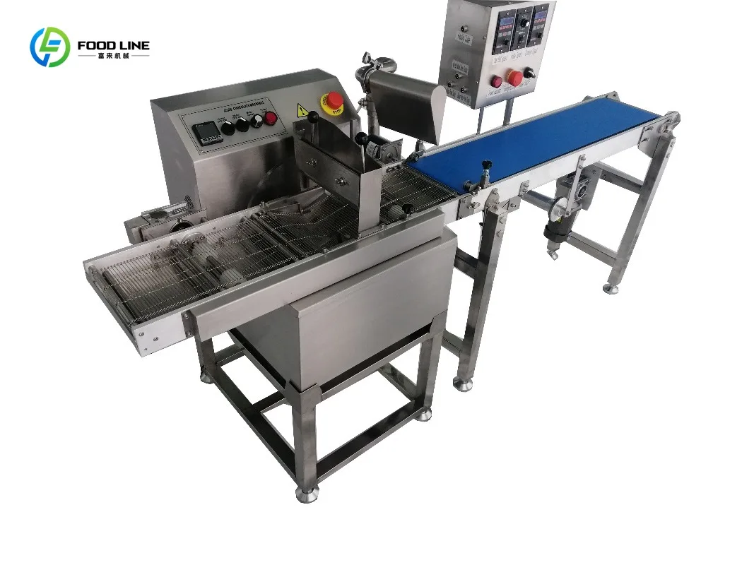 Small Chocolate Enrobing Machine for Energy Bar Coating Commercial Use Equipment Custom