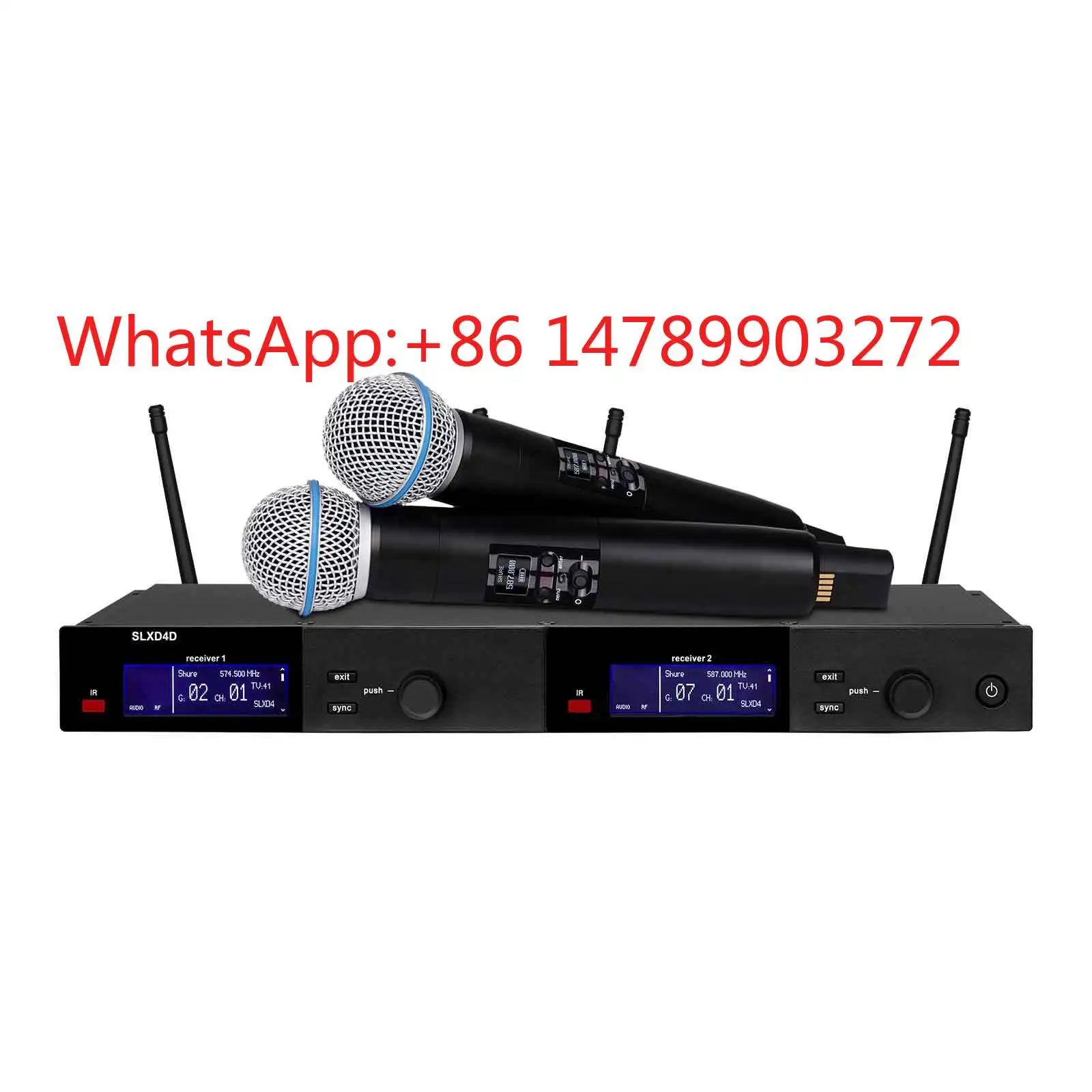 

SLXD4D SLXD24 Dual Channel UHF Wireless Microphone Infrared Match Mic for Karaoke Church Stage