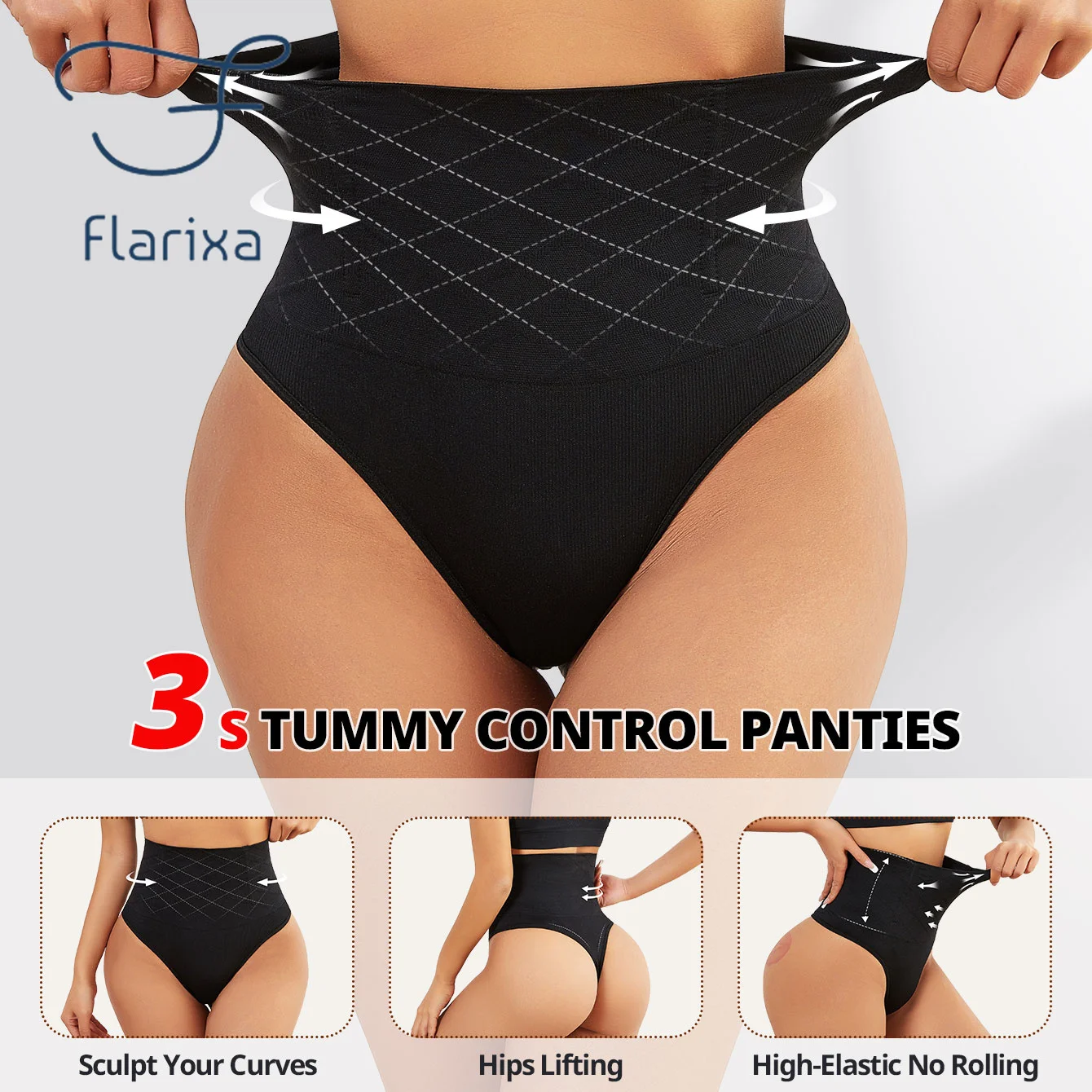 Flarixa 1/2/3Pcs High Waist Thongs Seamless Women Panties G-String Lingerie Tummy Control Shaping Girdle Shaper Underwear - Image 5