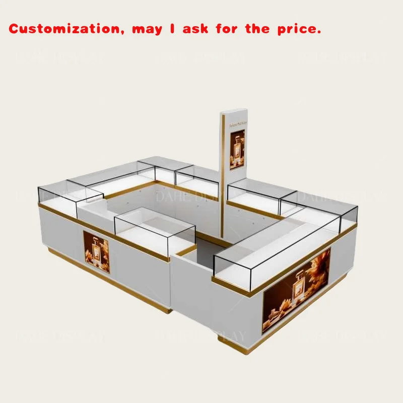 

Custom.Mall Kiosk Дизайн Ювелирные Изделия Духи Современный Киоск Средняя Витрина Деревянный Ювелирный Дисплей Киоск Распродажа