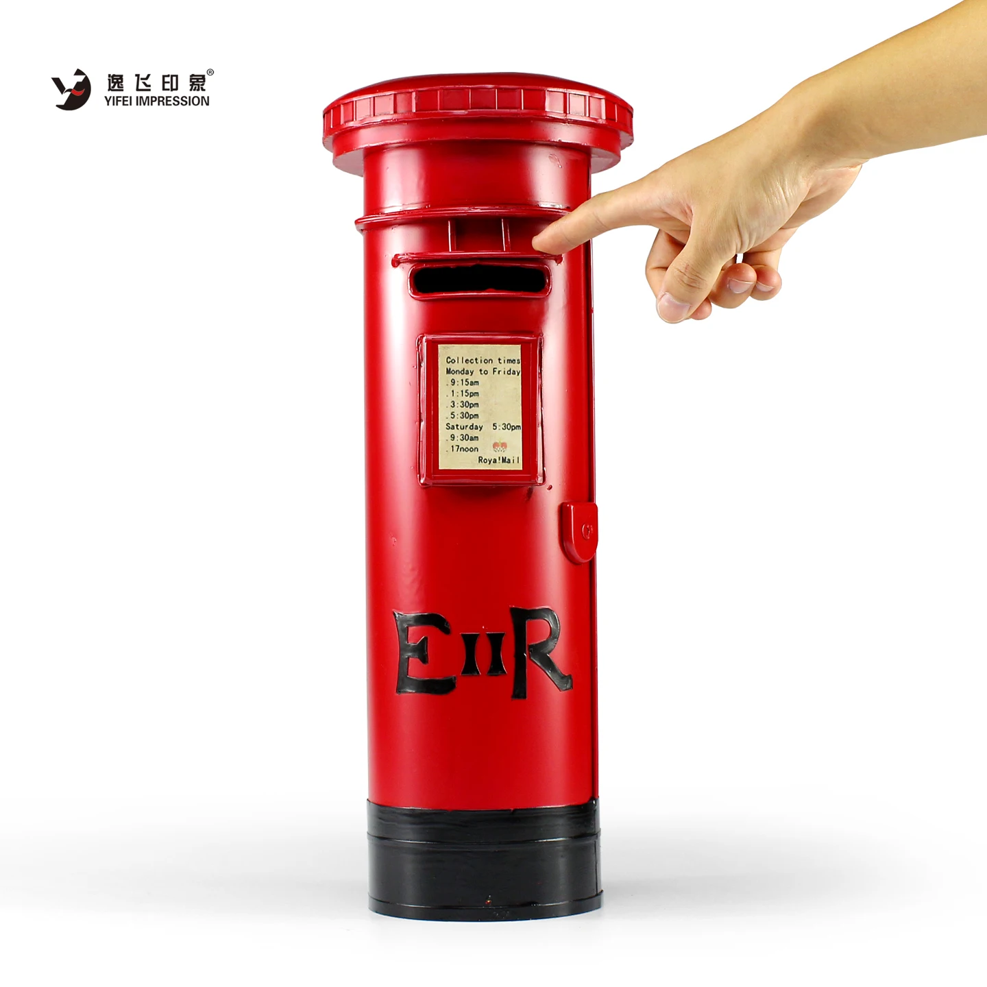 

Yifei Impression Vintage British Red Postbox Piggy Bank Metal Mailbox Coin Bank Retro Home Decor Ornament for Kids Adults Gift