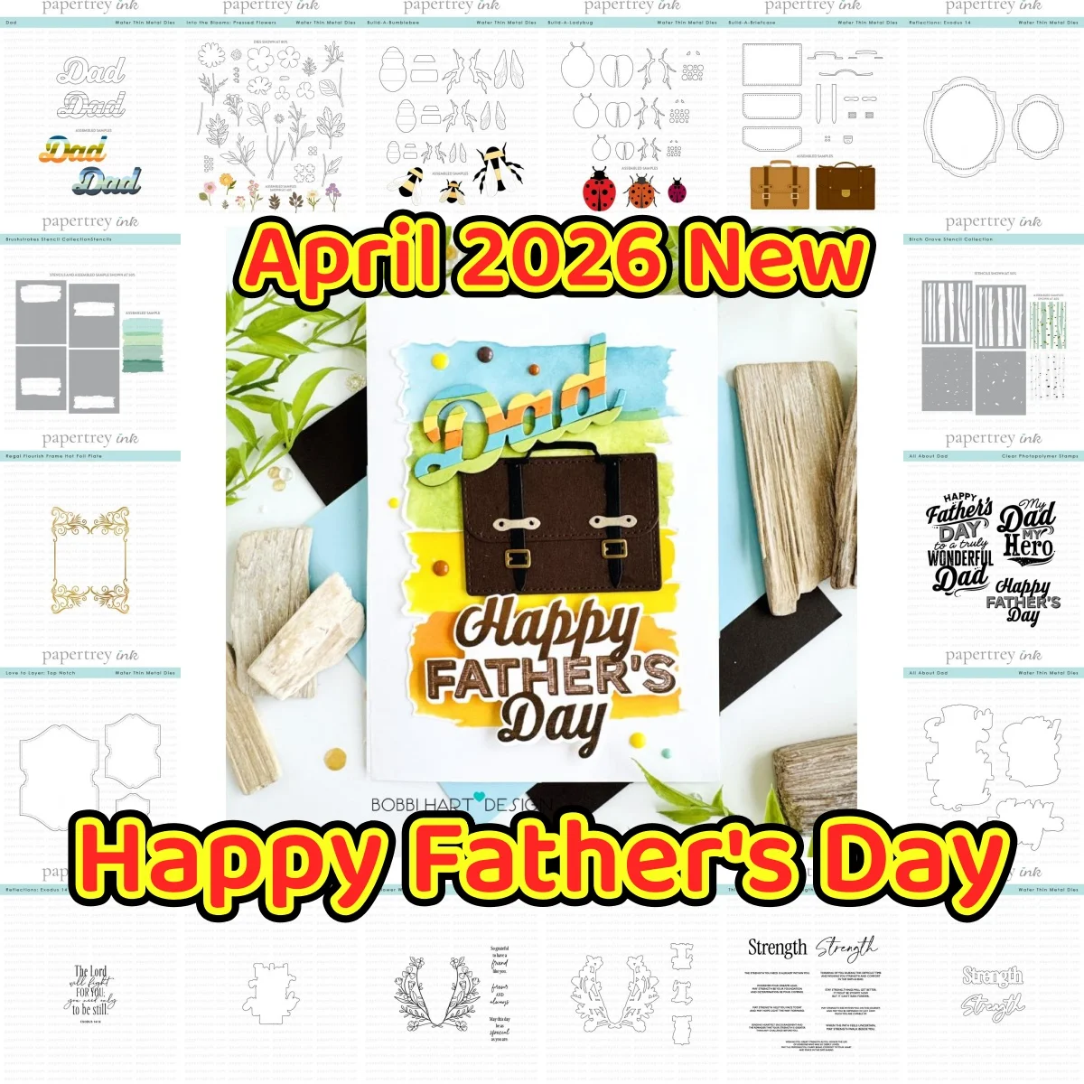 

April 2026 New Father's Day Briefcase Ladybug Metal Cutting Dies Clear Stamps Stencil Hot Foil for DIY Making Card Scrapbook
