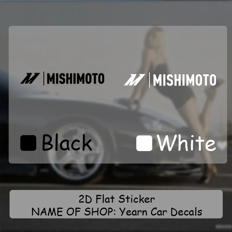

1PC MISHIMOTO Logo Vinyl Stickers Minimalist Modern Style Transparent Waterproof Durable Weather Resistant Decals