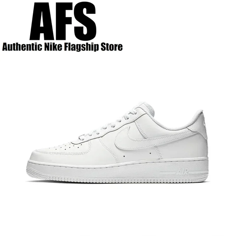 남녀공용 오리지널 나이키 Air Force 1 Low 07 남성용 스케이트보드 신발, AF1, 퓨어 화이트 클래식 레트로 스타일 CW2288-111