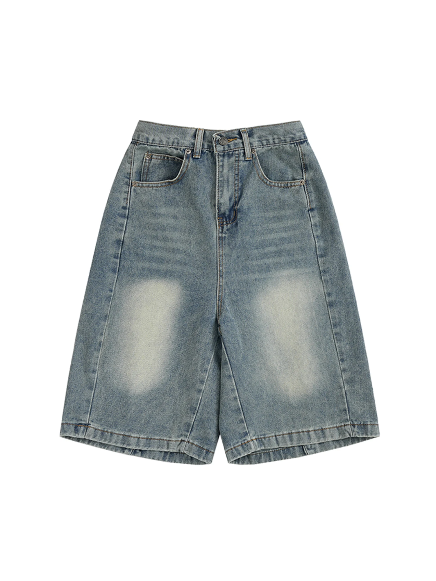 المرأة الأزرق طول الركبة الدنيم السراويل 2000s كاوبوي السراويل خمر Y2k المعتاد صديقها جينس قصير السراويل Harajuku ملابس الصيف #5