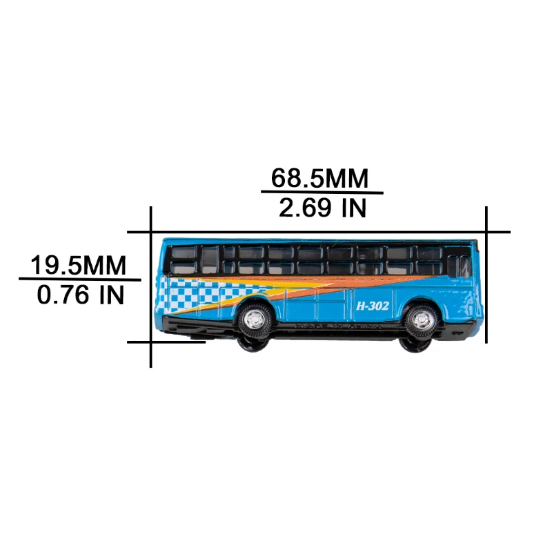 Model w skali N Model ze stopu aluminium Autobus miejski do modelu w skali 1/160 Ręcznie robione akcesoria do scen DIY, materiały do krajobrazu kolejowego 1 szt.