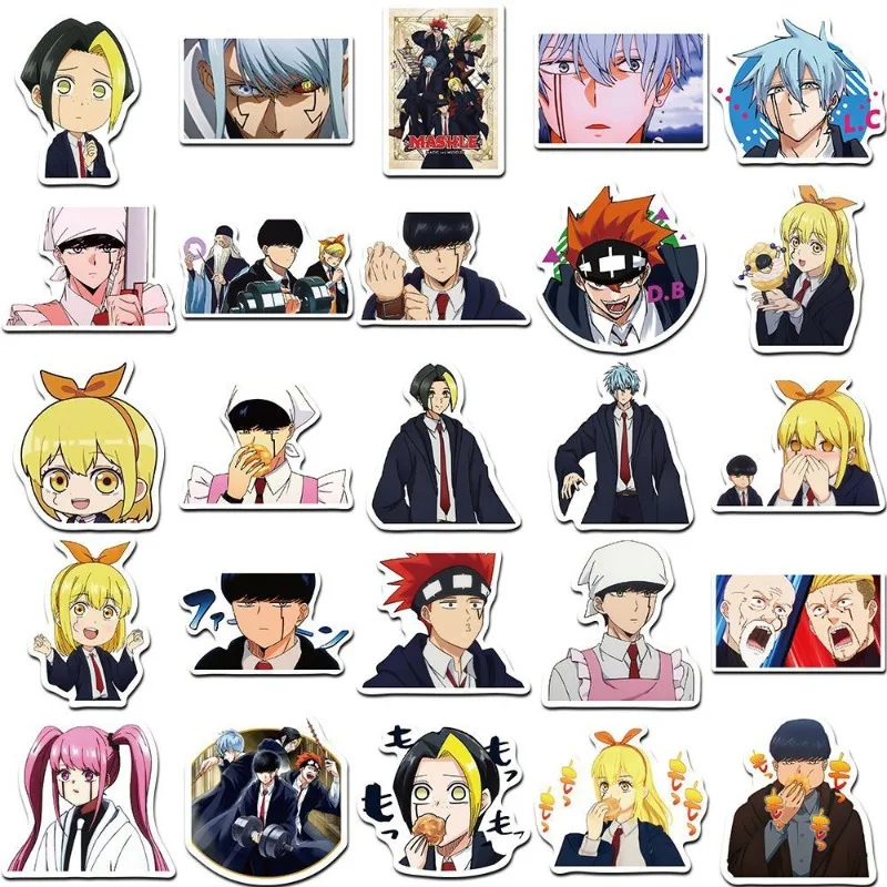 50/30/10PCS Mashle Fin Amz Dort Barrett Lance Klein Popular Anime Peripherals Guitar Skateboard Decoration Waterproof Stickers image 2
