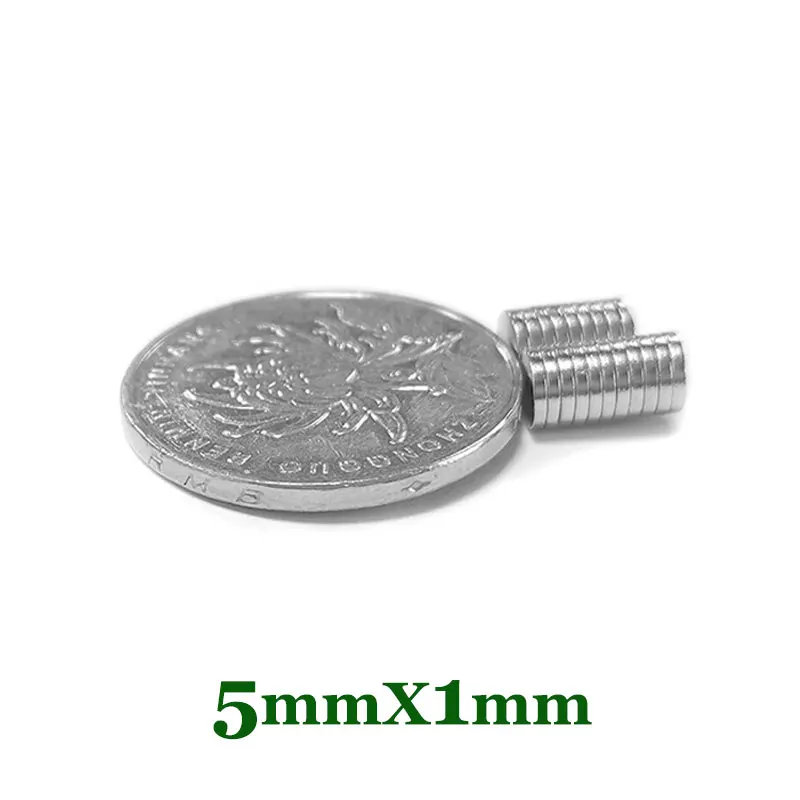 50/100/200/500/1000/2000PCS 5x1 Thin Small Round Strong Powerful Magnets 5*1mm  Neodymium Powerful Strong Magnets Disc 5*1