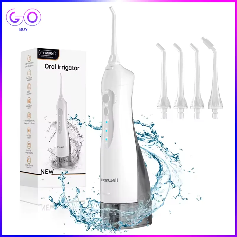 

Oral Irrigator D52 Portable Dental Water Flosser Usb Rechargeable Water Jet Floss Tooth Pick 4 Jet Tip 300ml 3 Modes Teeth Clean