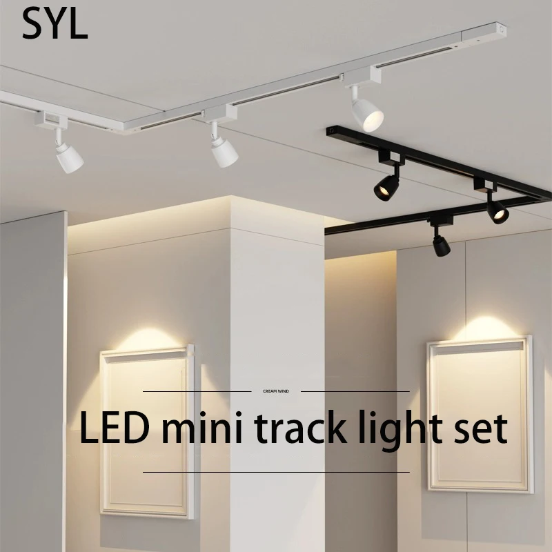 Led Track Light Mini Spotlights Whole Set Rail Lighting Fixture Small COB Lamp For Background Wall Living Room Clothing Store