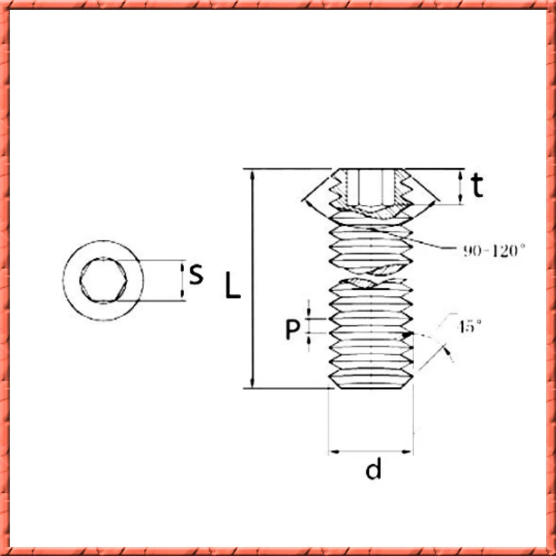 50-200pcs/lot Stainless Steel M6 M8 M10 Fixing Screw Household Hexagon Socket DIN913 Headless Bolt Flat End Set Screw