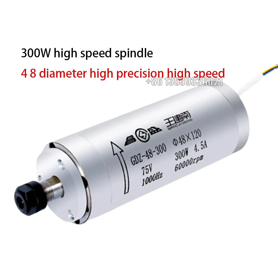 Spindle Motor Engraving Electromechanical Spindle 48 Diameter 300w Miniature Electric Spindle Small High Speed