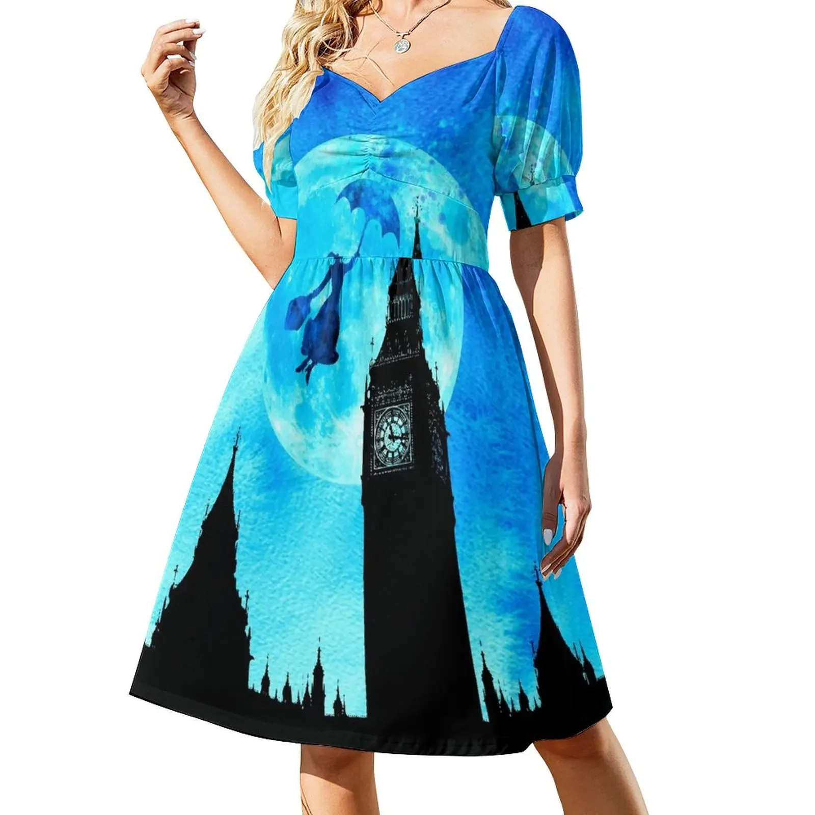 

Magical Watercolor Night - Mary Poppins Sleeveless Dress Female clothing long dresses for women