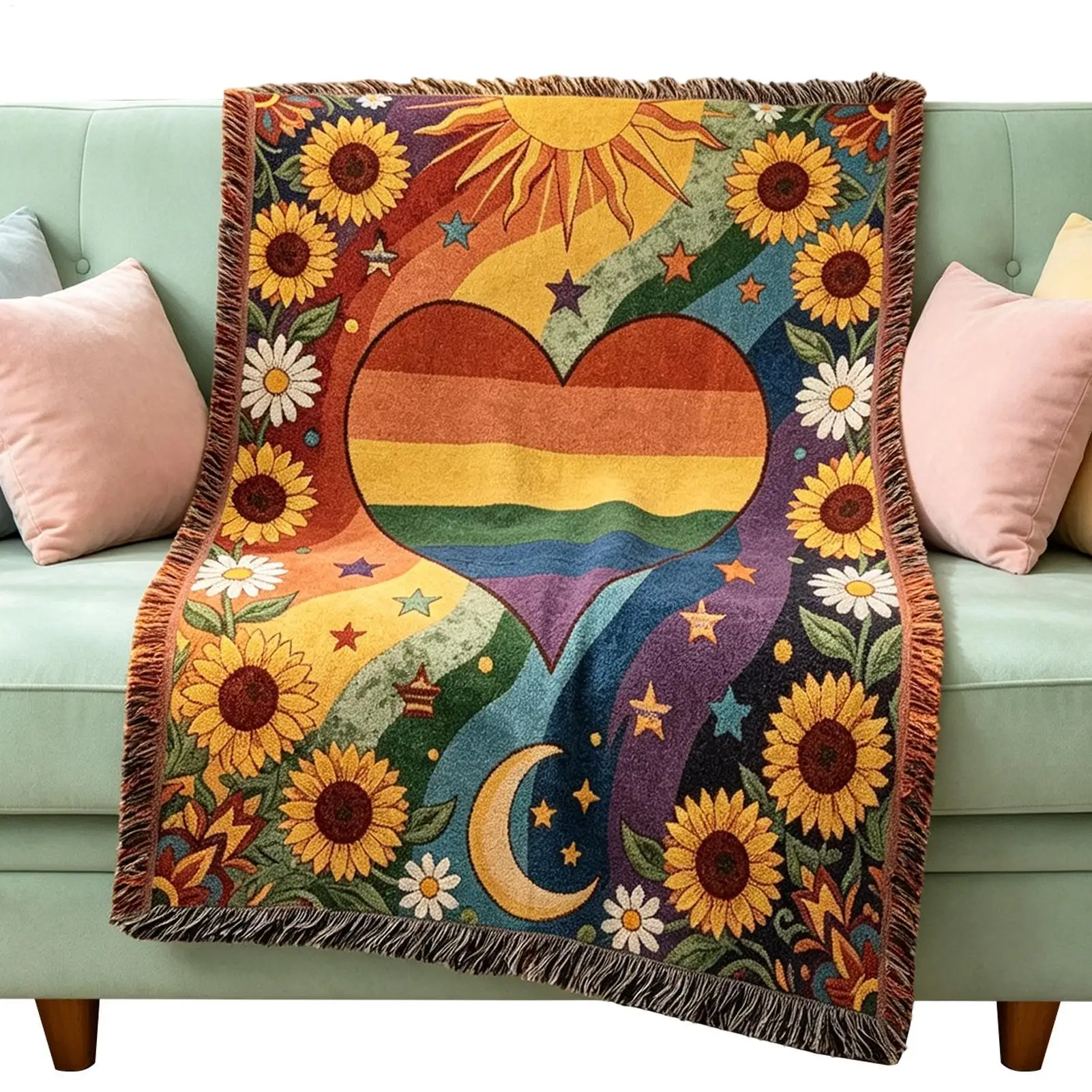 

Sunflower Blanket 23.62x35.43 Inch Soft Floral Bedding Cover Sunflower Tapestry Wall For Living Room Dorm Home Recliner Chair